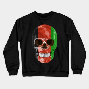 Afghanistan Flag Skull - Gift for Afghanistani With Roots From Afghanistan Crewneck Sweatshirt